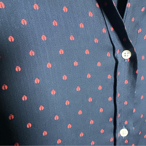 Grayson The Hero Button Up Longsleeve Shirt Lady Bug Women’s Sz 4 Large Coastal - Picture 7 of 12